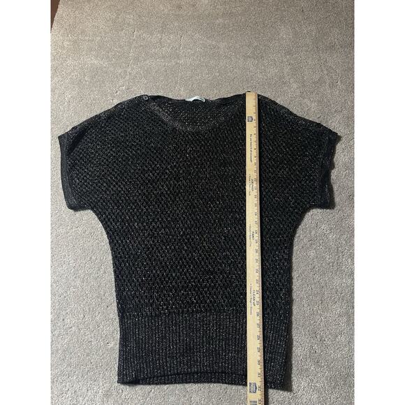 Maurices 90s Y2K Sweater Womens XL Black Silver Open Knit Dark Fairy Grunge - Picture 4 of 11